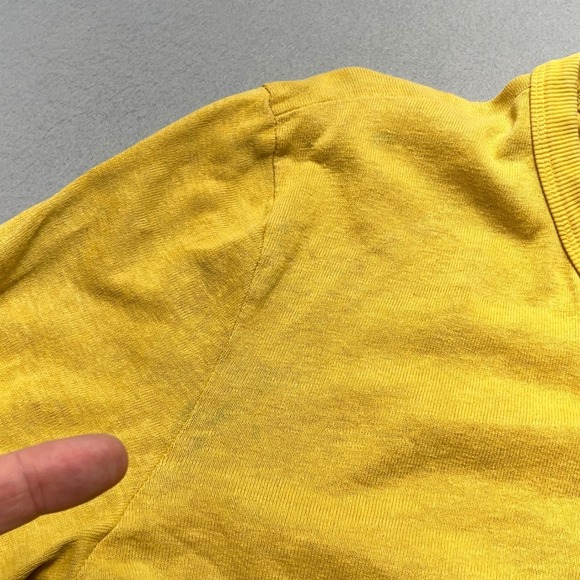 Jungmaven Hemp Organic Cotton Henley Shirt Men XS Mustard Yellow Long Sleeve USA - Picture 4 of 13